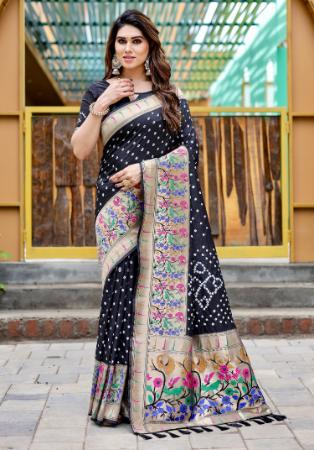 Picture of Ravishing Silk Black Saree