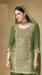 Picture of Chiffon Dark Olive Green Straight Cut Salwar Kameez