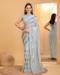 Picture of Stunning Georgette Light Steel Blue Saree