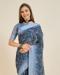 Picture of Beautiful Linen Dark Slate Blue Saree