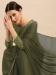 Picture of Georgette & Satin & Silk Dark Olive Green Saree