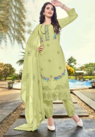 Picture of Resplendent Georgette Tan Straight Cut Salwar Kameez