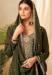 Picture of Chiffon Dark Olive Green Anarkali Salwar Kameez