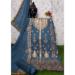 Picture of Georgette Dark Slate Grey Straight Cut Salwar Kameez