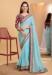 Picture of Admirable Silk & Organza Light Steel Blue Saree