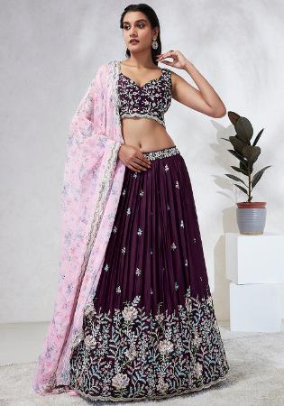 Picture of Beautiful Chiffon & Silk Black Lehenga Choli