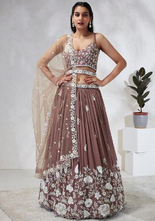 Picture of Classy Chiffon & Silk Dim Gray Lehenga Choli