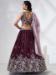 Picture of Chiffon & Silk Dark Olive Green Lehenga Choli