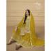 Picture of Georgette Dark Golden Rod Straight Cut Salwar Kameez