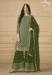 Picture of Georgette Dark Olive Green Straight Cut Salwar Kameez