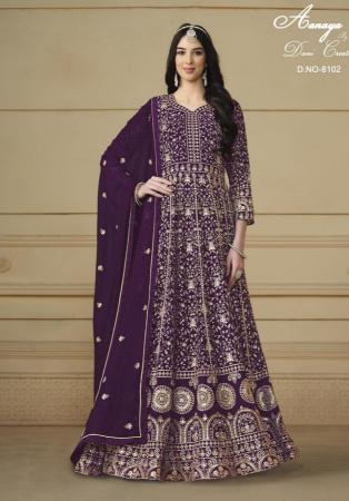 Picture of Resplendent Georgette Dark Orchid Anarkali Salwar Kameez