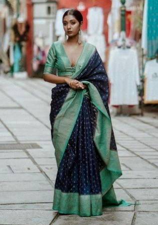 Picture of Fascinating Silk Dark Slate Grey Saree