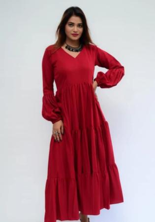 Picture of Comely Silk Maroon Kurtis & Tunic