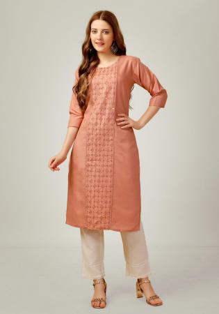 Picture of Cotton Pale Violet Red Readymade Salwar Kameez