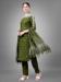 Picture of Cotton Dark Olive Green Readymade Salwar Kameez