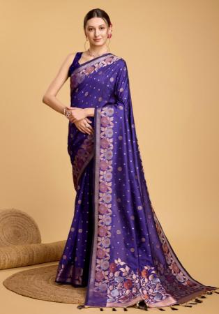 Picture of Taking Silk Dark Slate Blue Saree