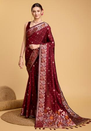 Picture of Charming Silk Maroon Saree