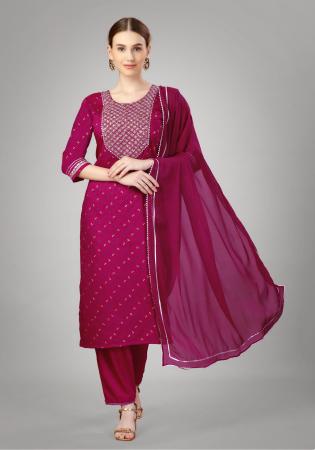 Picture of Good Looking Silk Deep Pink Readymade Salwar Kameez