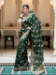 Picture of Wonderful Silk Dark Olive Green Saree