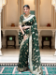 Picture of Wonderful Silk Dark Olive Green Saree