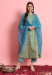 Picture of Rayon Dark Olive Green Readymade Salwar Kameez