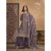 Picture of Good Looking Net Dim Gray Straight Cut Salwar Kameez