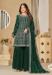 Picture of Georgette Dark Olive Green Straight Cut Salwar Kameez