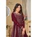 Picture of Georgette Saddle Brown Straight Cut Salwar Kameez