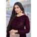 Picture of Georgette Saddle Brown Anarkali Salwar Kameez