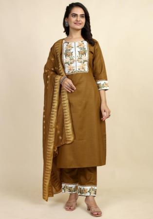 Picture of Graceful Cotton Saddle Brown Readymade Salwar Kameez