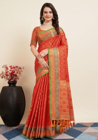 Picture of Admirable Silk Fire Brick Saree