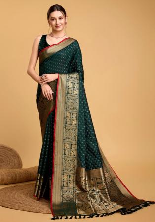 Picture of Fine Silk Sea Green Saree