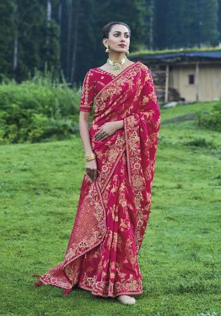 Picture of Amazing Silk Fire Brick Saree