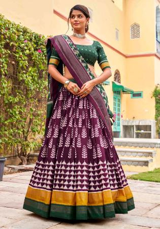 Picture of Pleasing Silk Brown Lehenga Choli