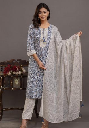 Picture of Rayon & Cotton Grey Readymade Salwar Kameez