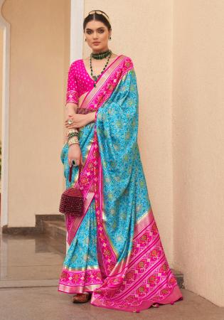 Picture of Bewitching Silk Medium Aqua Marine Saree