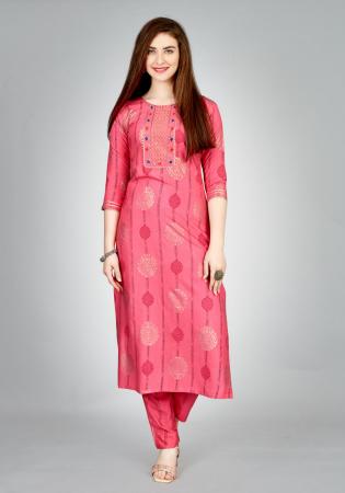 Picture of Stunning Rayon Light Pink Kurtis & Tunic