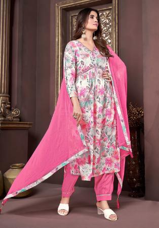 Picture of Admirable Rayon Off White Readymade Salwar Kameez