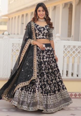 Picture of Sightly Georgette Black Lehenga Choli