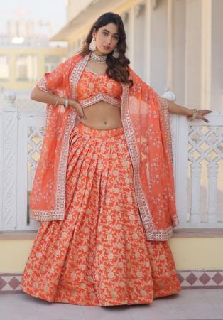 Picture of Ravishing Chiffon Chocolate Lehenga Choli