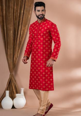 Picture of Shapely Silk Dark Red Kurtas