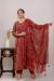 Picture of Rayon & Cotton Saddle Brown Readymade Salwar Kameez