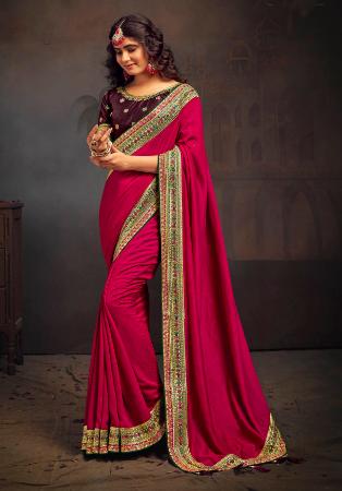 Picture of Graceful Georgette Maroon Saree