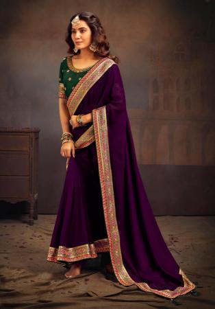 Picture of Stunning Georgette Purple Saree