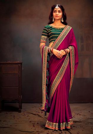 Picture of Ravishing Georgette Maroon Saree