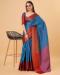 Picture of Statuesque Silk Steel Blue Saree