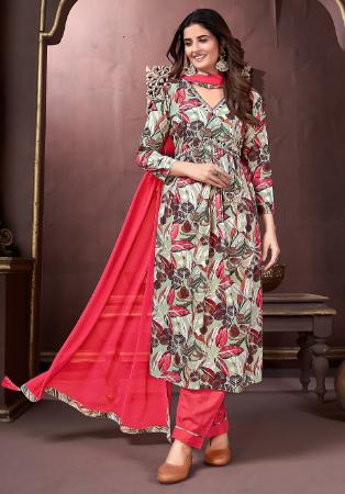 Picture of Alluring Rayon Off White Readymade Salwar Kameez