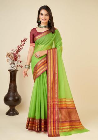 Picture of Marvelous Chiffon Yellow Green Saree