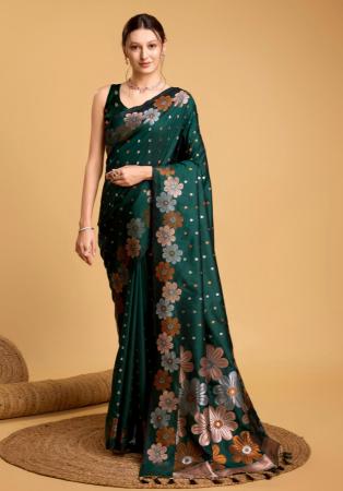 Picture of Sightly Silk Sea Green Saree