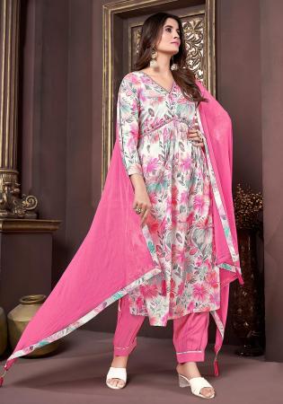 Picture of Shapely Rayon Light Coral Readymade Salwar Kameez